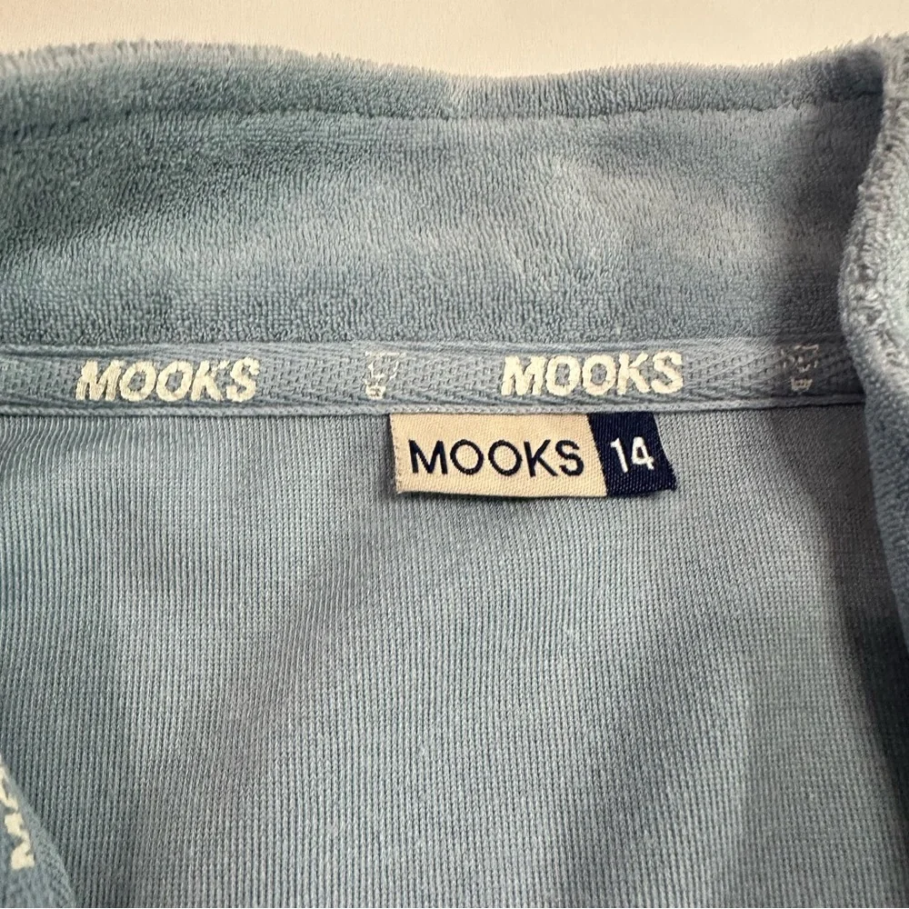 Mooks Blue Fleece Track Jacket Y2K 2000 Vintage Sporty Athletic Street Style